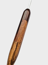 04.00mm Dark Roasted Maple + Tigerwood + Zebrawood Art Deco Metal Crochet Hook (Item #104)