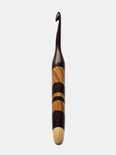 07.00mm Dark Roasted Maple + Wenge / Canary Diagonal Checker Crochet Hook (Item #187)