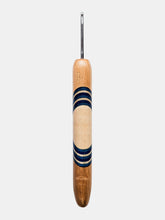 03.00mm Cherry + Blue Spectraply + Maple + Birdseye Maple Art Deco Metal Crochet Hook (Item #174)