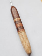 02.00mm Lacewood + Ash / Lacewood / Sapele Stripes + Birdseye Maple Metal Crochet Hook (Item #165)