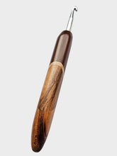 06.00mm Dark Roasted Maple + Maple + Zebrawood + Tigerwood Art Deco Metal Crochet Hook (Item #100)
