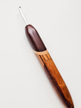 04.00mm Dark Roasted Maple + Maple + Zebrawood + Tigerwood Art Deco Metal Crochet Hook (Item #106)