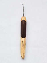 03.00mm Canary + Wenge + Spalted Maple Art Deco Metal Crochet Hook (Item #132)