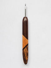 04.00mm Dark Roasted Maple + Tigerwood + Zebrawood Art Deco Metal Crochet Hook (Item #106)