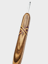 04.00mm Zebrawood + Purpleheart / Yellowheart XO Metal Crochet Hook (Item #87)