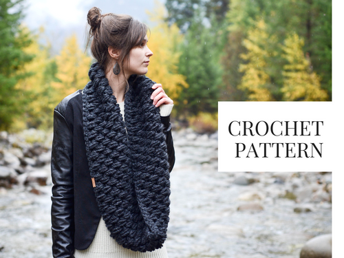Crochet Pattern: Puff Stitch Infinity Scarf